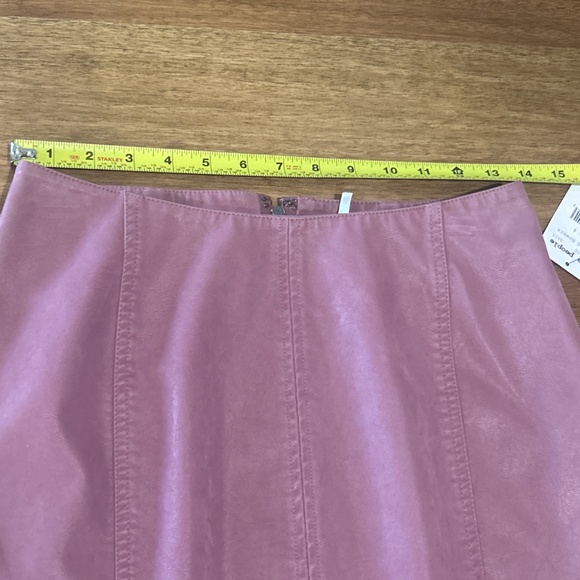 Free People NWT Pressed Flowers Short Skirt Rose Pink Vegan Suede Size 4 - Picture 9 of 11